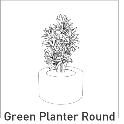 Green Planter Round